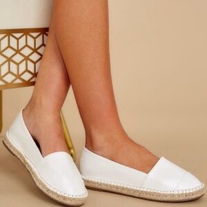 Chase + Chloe White Espadrille Flats